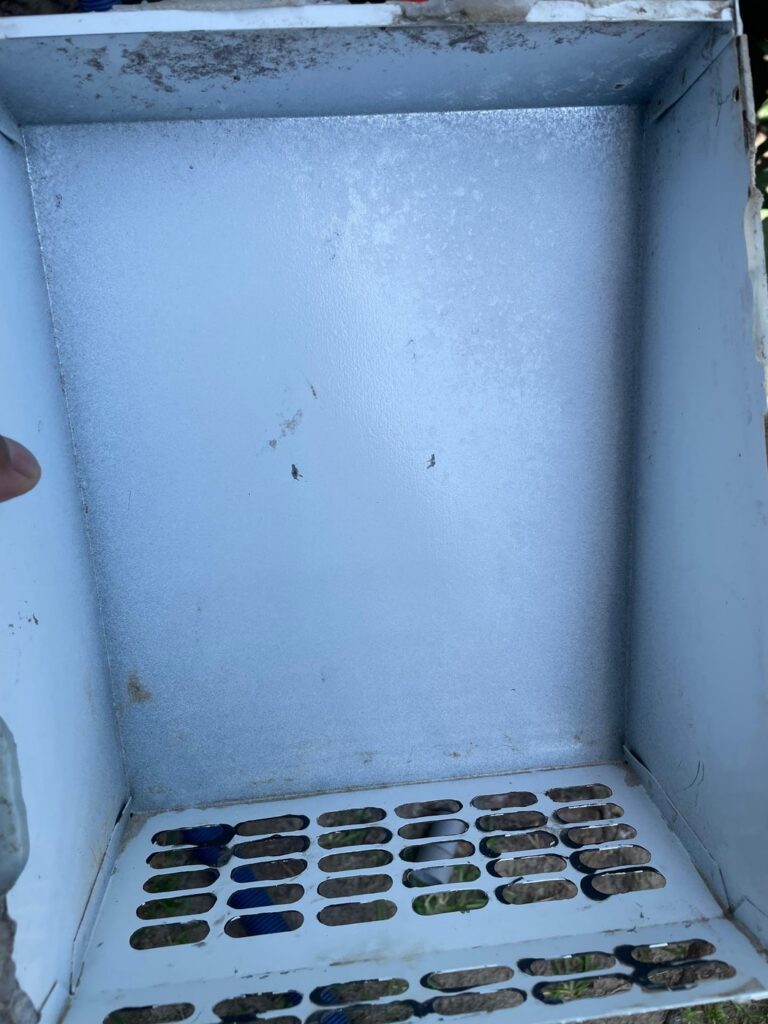 Clean exterior dryer vent housing and louvered cap after lint removal in Brookshire, TX