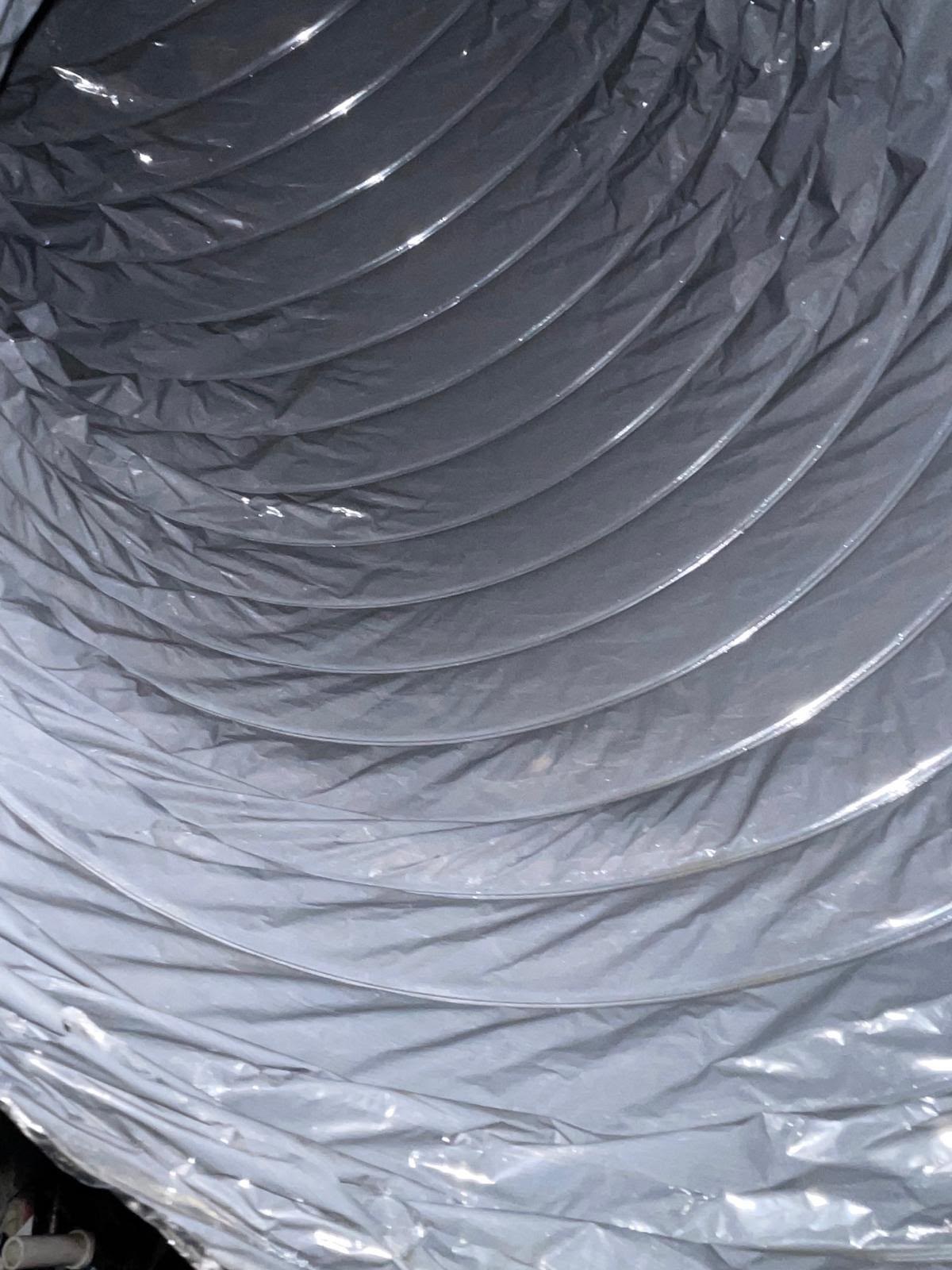 New flexible duct installed during air duct service in Houston TX